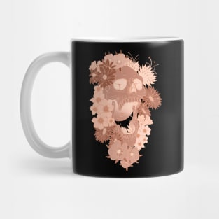 Skull and Flowers monocromatic Mug